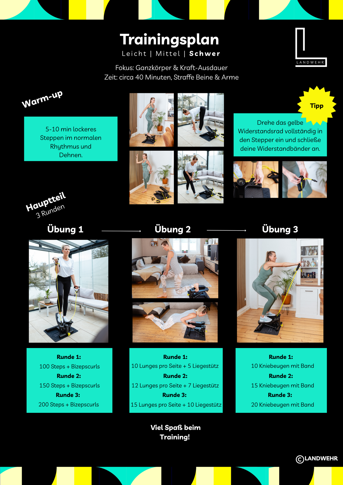 LANDWEHR Trainingsplan Dezember: Ganzkörper & Kraft-Ausdauer (schwer)